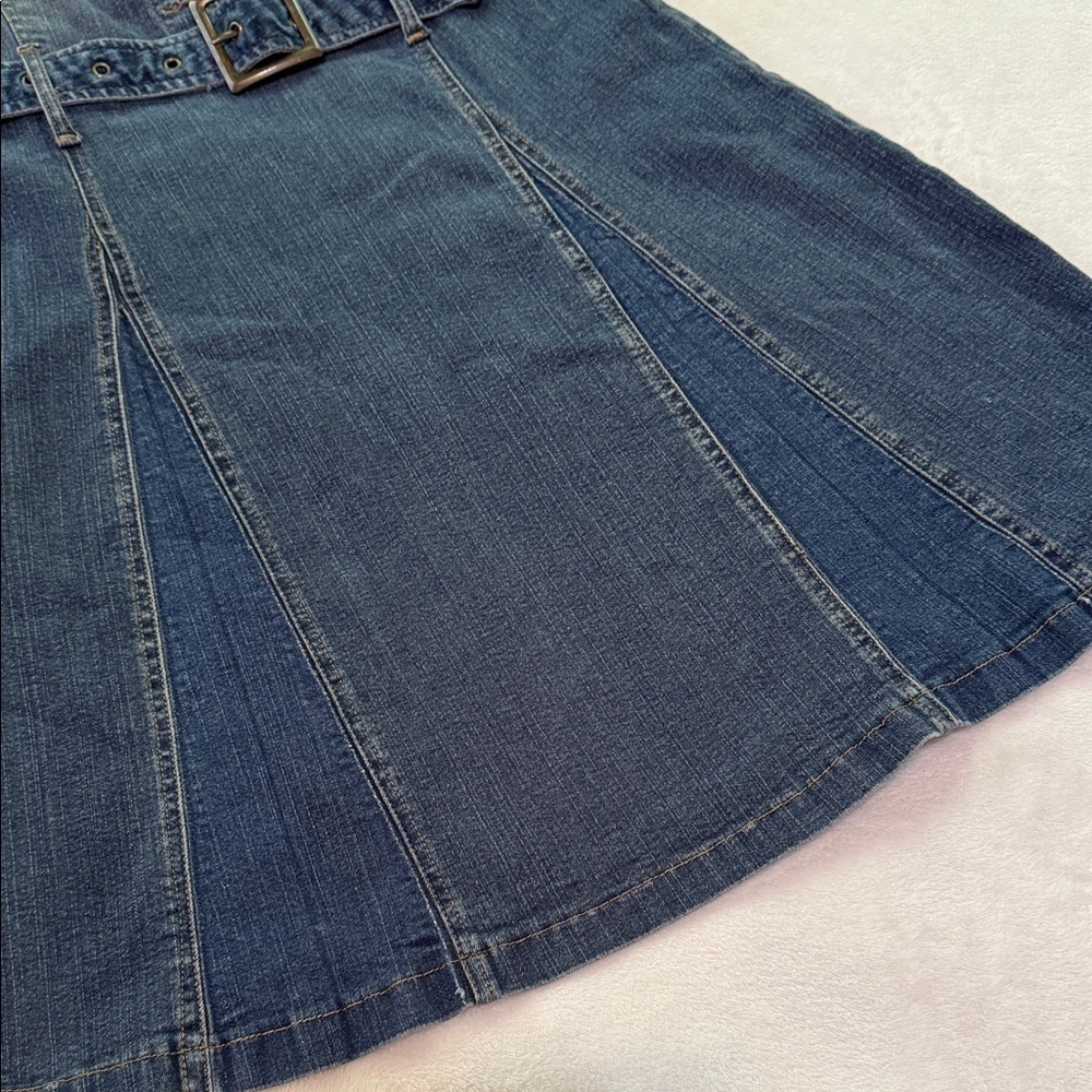 Hot Kiss Y2K Denim Shirt Dress Belted Button Front Blue Medium - Picture 11 of 16